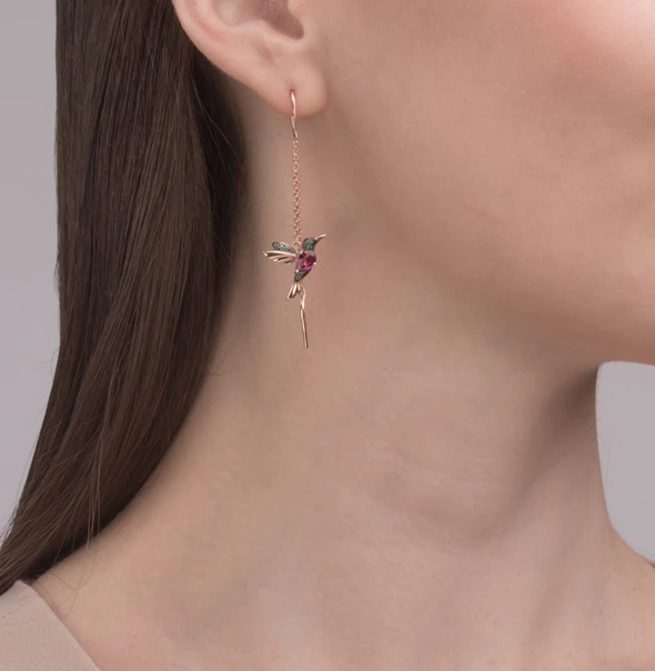Hummingbird Rhinestone Earrings
