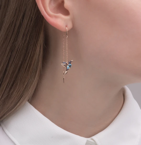 Hummingbird Rhinestone Earrings