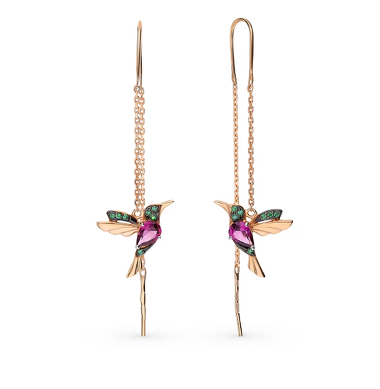 Hummingbird Rhinestone Earrings