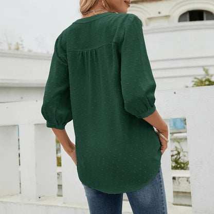 Madison Blue | Blouse with three-quarter sleeve and stand-up collar