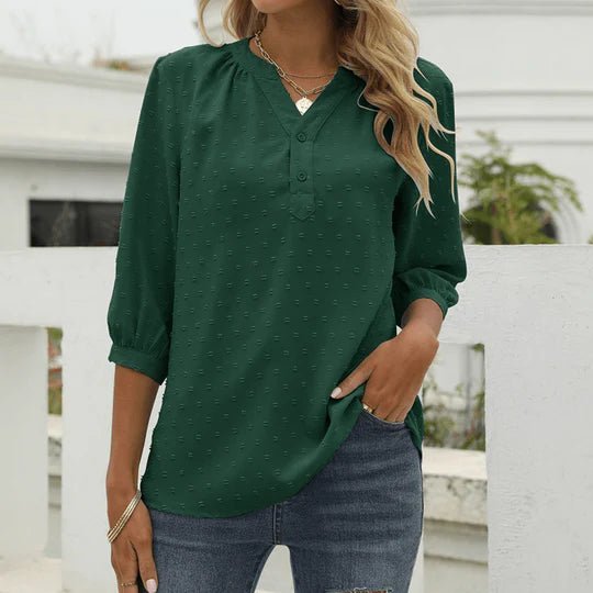 Madison Blue | Blouse with three-quarter sleeve and stand-up collar