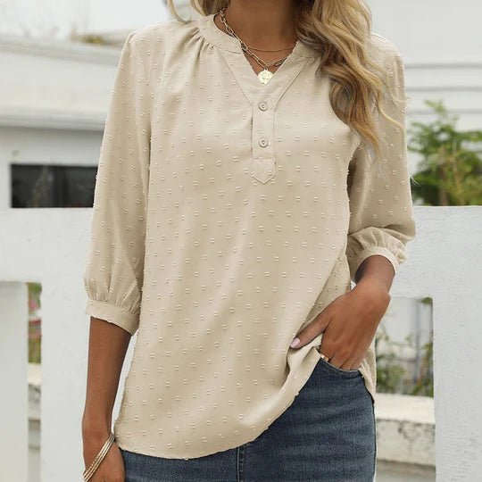 Madison Blue | Blouse with three-quarter sleeve and stand-up collar